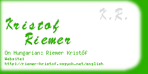kristof riemer business card